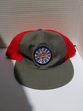 Budweiser Ball Cap Snap Back Hockey Night In Canada New Gray And Red